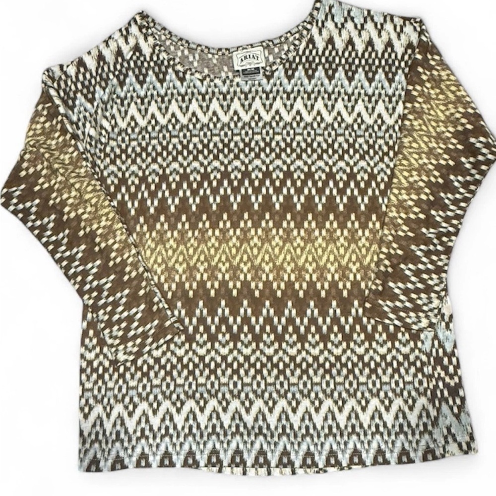 Ariat Women’s Shirt “Tahos Top” Blouse Aztec Long Sleeve Western Boho Medium